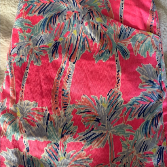 Lilly Pulitzer Pink and Blue Palm Tree Patterned Callahan Skirt Skort Women’s 12 - Picture 8 of 8